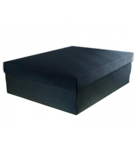 Caixa organizadora média baixa linho preta 38x29x11cm 