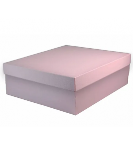 Caixa organizadora média baixa linho rosa 38x29x11cm Dello