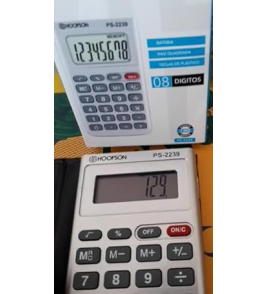 Calculadora de bolso 8 dígitos cinza  Hoopson 
