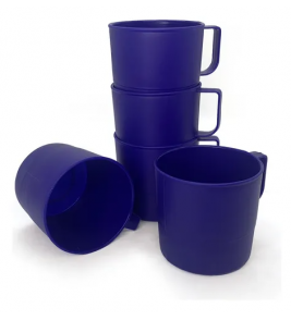 Caneca plástica azul tipo merenda escolar Tritec