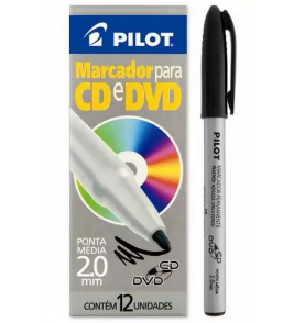 Caneta para cd e dvd preto 2.0mm Pilot