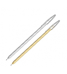 Caneta esferográfica spiro 0.7mm azul corpo prata e dourado Cis
