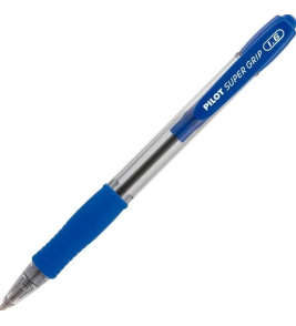 Caneta esferográfica retrátil super grip 1.6mm azul Pilot
