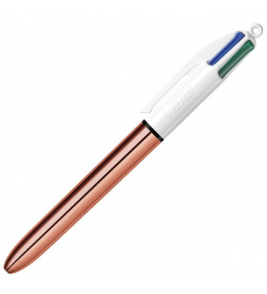 Caneta esferográfica retrátil 4 cores rose e branca 1.0mm Bic 