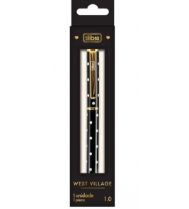 Caneta esferográfica metal west village preta 1.0mm Tilibra