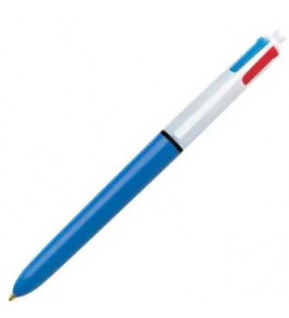 Caneta esferográfica retrátil 4 cores azul e branco 1.0mm Bic