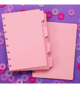Subcapas e abas para caderno de disco médio rosa peônia Adox
