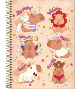 Caderno espiral capa dura 10 matérias 160 folhas capyclub universitário Tilibra