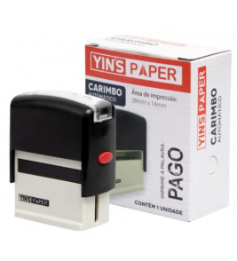 Carimbo automático 38x14mm (pago) Yins Paper