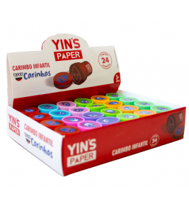 Carimbo infantil carinhas cores Yins Paper
