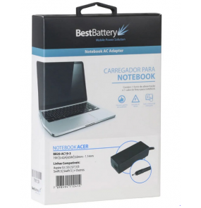 Fonte para notebook acer 19.5 volts 65 watts 3.42 ampères Bestbattery