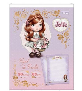 Bloco papel carta decorado jolie 50 folhas Tilibra
