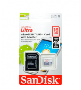 Cartão de memória micro sd 16gb com adaptador class 10 Sandisk