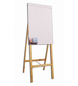 Cavalete para flip chart branco duraplac madeira Cortiarte