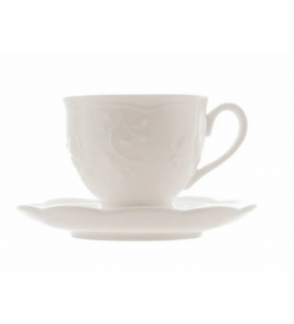 Xicara com pires chá porcelanato butterfly 100ml Lyor