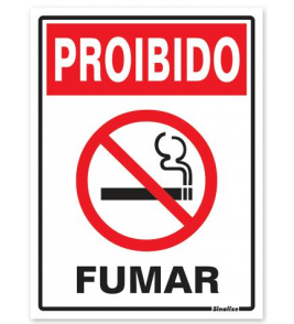 Placa sinalizadora poliéster 15x20 (proibido fumar) Sinalize 