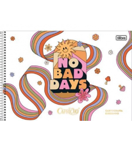 Caderno espiral capa dura de desenho 80 folhas capricho Tilibra