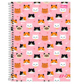 Caderno espiral capa dura 10 matérias 200 folhas mais+ feminino Tilibra