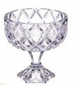 Centro de mesa de vidro com pé diamond glass 600ml Em Casa Tem