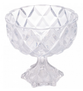 Centro de mesa cristal com pé deli diamond 18cm Lyor