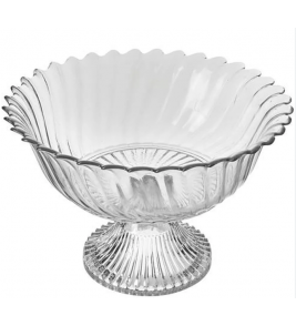 Centro de mesa de vidro com pé Califórnia 23x16x23cm  Vitazza