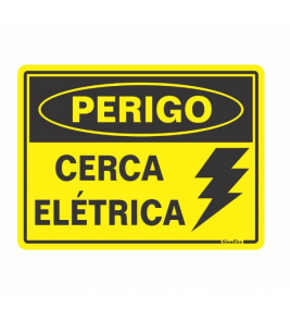 Placa sinalizadora poliestireno 15x20 (perigo cerca elétrica) Sinalize