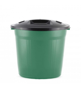 Lixeira plástica com tampa 10lts verde e preto Arqplas