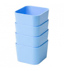 Porta objeto quadrado kit com 4 azul pastel Dello