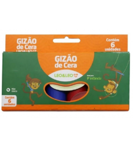 Gizão de cera 6 cores meu 1 giz Leo e Leo