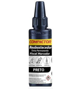 Tinta reabastecimento universal para pincel preto 30ml Compactor