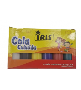 Cola colorida 25gr com 6 cores Iris