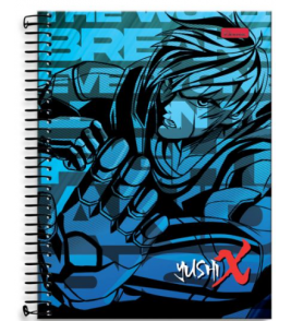 Caderno espiral capa dura 1 matéria 80 folhas yushi x universitário Cadersil