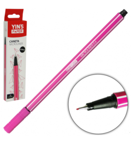 Caneta hidrográfica microliner rosa 0.4mm Yins Paper