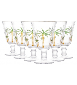 Conjunto 06 taças cristal palm hand paiting 240ml Lyor