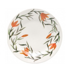 Prato raso porcelana lírios 24cm Biona