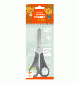 Tesoura escolar 13cm inox black Leo e Leo