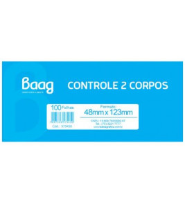 Talão de comando 2 corpos 100 folhas 123x48mm Bahia Artes Gráficas 