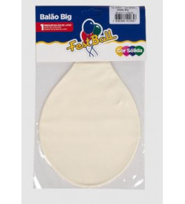 Balão liso big 250 branco com 1 unidade Fest Ball