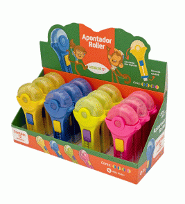 Apontador com borracha roller cores Leo e Leo