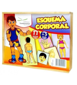 Esquema corporal com 10 placa 11 peças mdf Fundamental Brinquedos 