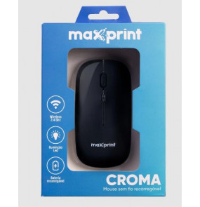 Mouse sem fio croma 1600 dpi 2.4g cinza Maxprint