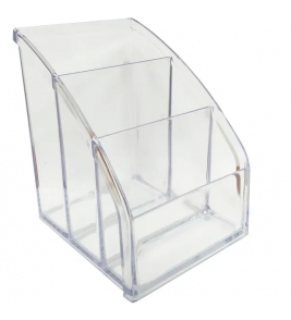 Porta objeto multiuso com 3 divisórias cristal Maxcril/Waleu