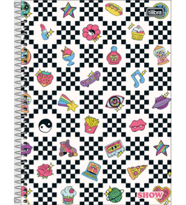 Caderno espiral capa dura 16 matérias 256 folhas show feminino unid. universitário Tilibra