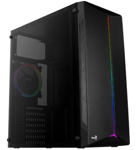 Gabinete sem fonte gamer mid tower split rgb preto Aero Cool