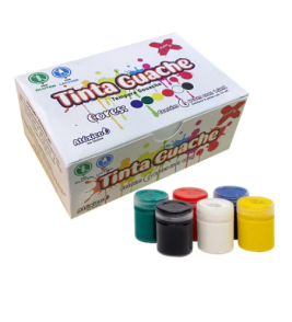 Tinta guache tempera com 6 cores atóxica 15ml Make+