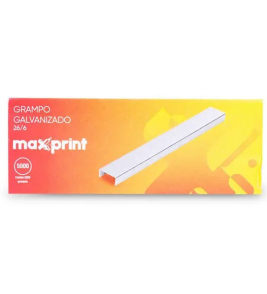 Grampo 26/6 galvanizado caixa com 5000 para 20 folhas mx-s26g Maxprint