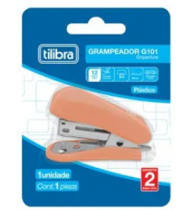 Grampeador mini g101 salmão 26/6 Tilibra