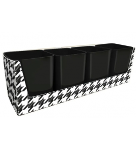 Porta objeto kit pied de poule com 4 preto Dello