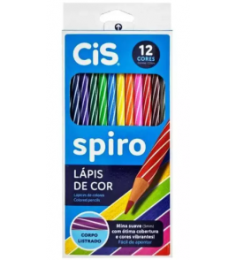 Lápis de cor 12 cores spiro grip Cis