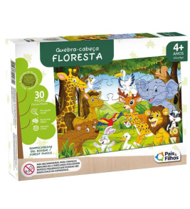 Quebra-cabeça floresta 30 peças mdf Pais e Filhos